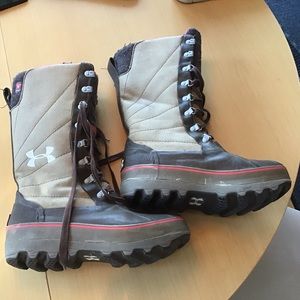 Under Armour Brown Hot Pink Clackamas 200 Insulated Winter Snow High Boots 8.5